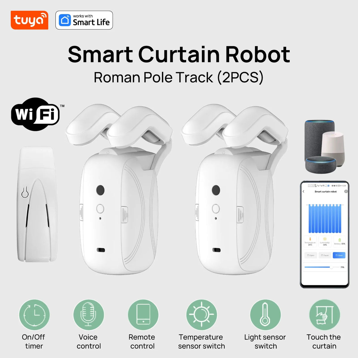 NovaNest™ Automatic Smart Curtain Robot – Wi-Fi & Voice Control