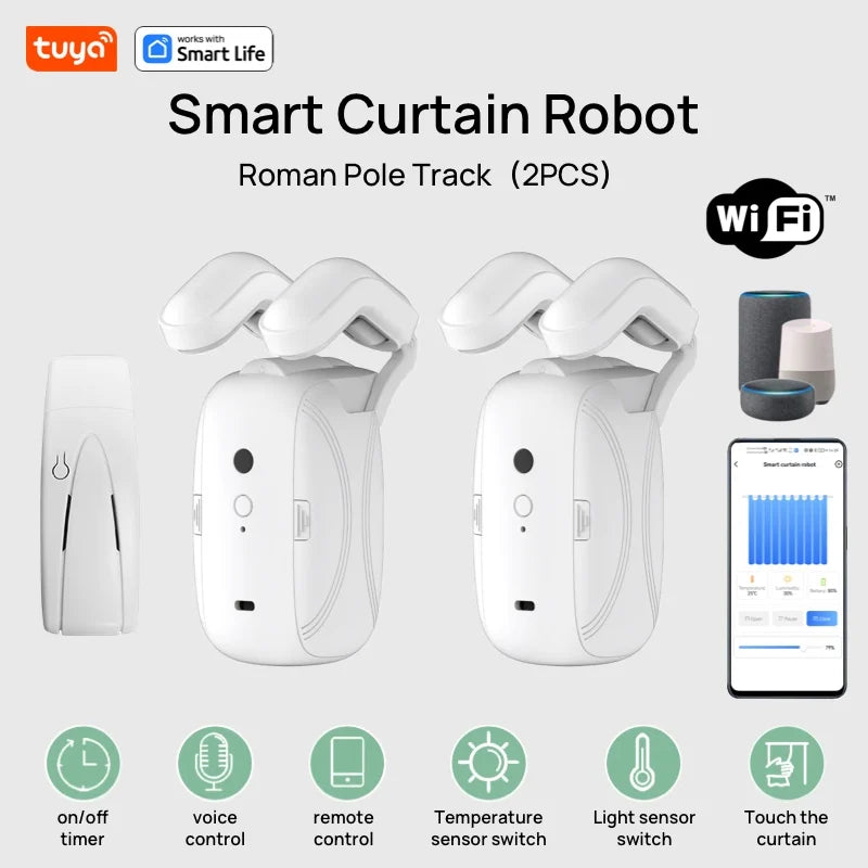 NovaNest™ Automatic Smart Curtain Robot – Wi-Fi & Voice Control