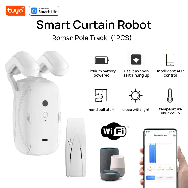 NovaNest™ Automatic Smart Curtain Robot – Wi-Fi & Voice Control