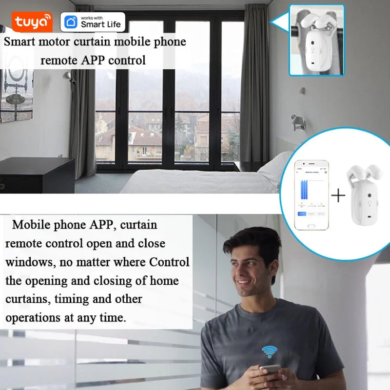 NovaNest™ Automatic Smart Curtain Robot – Wi-Fi & Voice Control